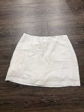 Abercrombie & Fitch White Linen Mini Skort